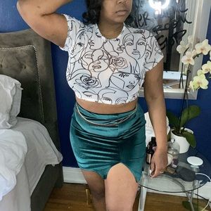 art mesh crop top
